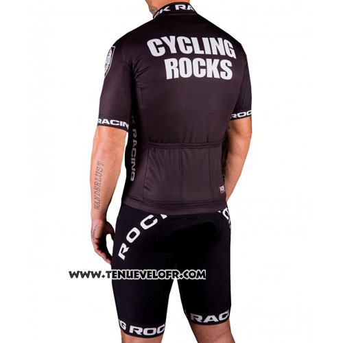 2016 Maillot Ciclismo Rock Racing Marron et Blanc Manches Courtes et Cuissard